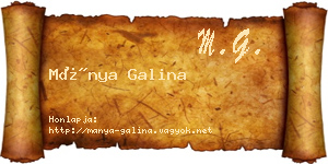 Mánya Galina névjegykártya
